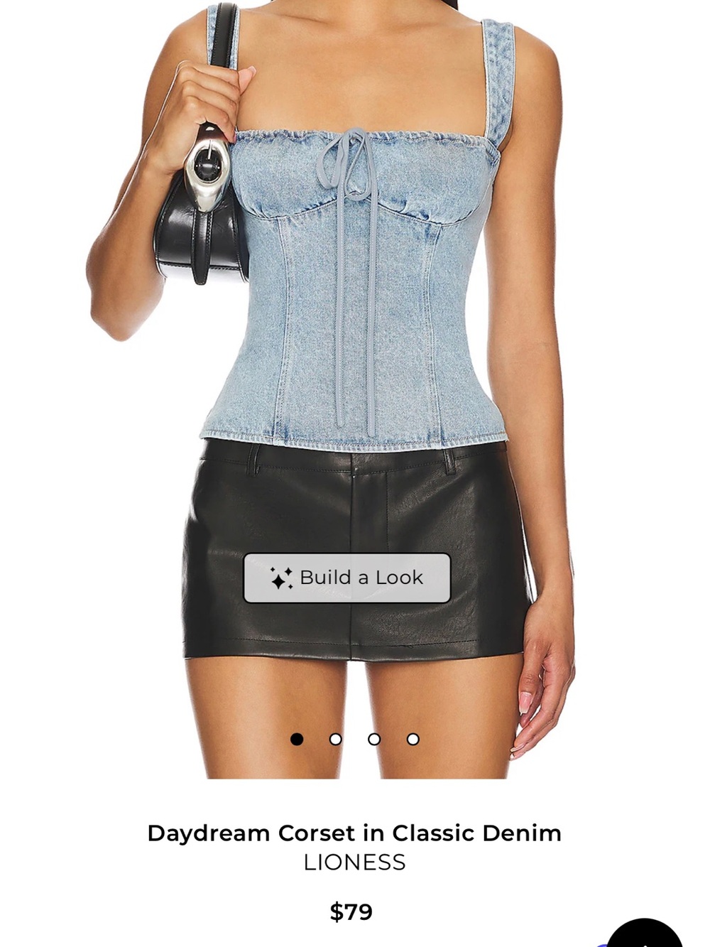 NWOT Revolve LIONESS Daydream Corset in Classic Light Blue Denim